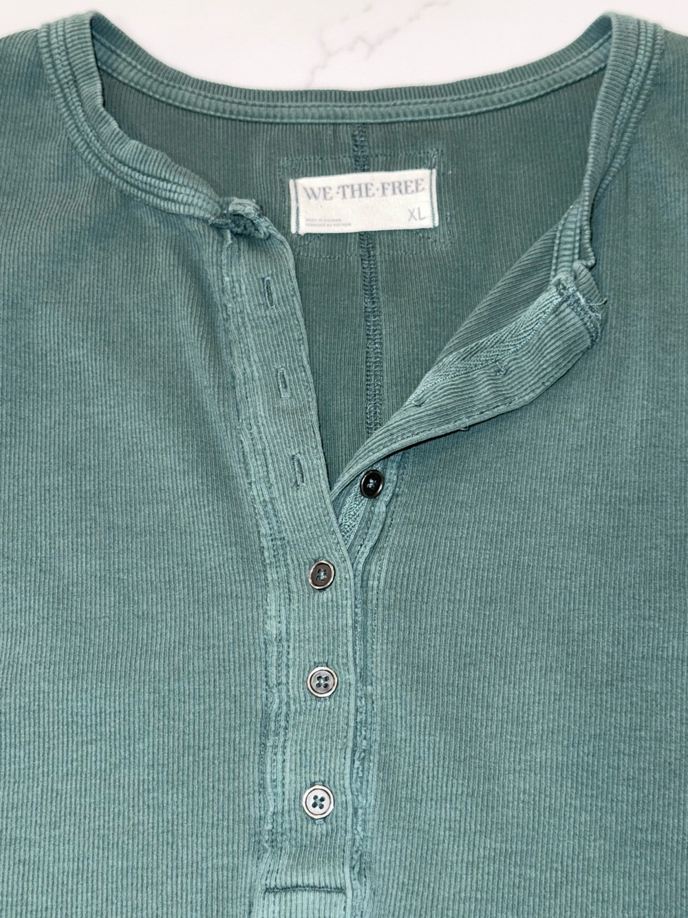 Free People We the Free Jamie Henley Ribbed Top XL in Uncut Emerald - Picture 2 of 8